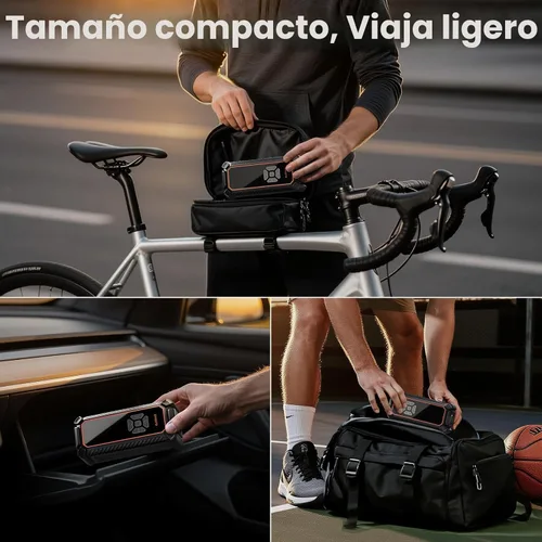 Miniatura 5 de OlarHike Compresor de aire portátil para inflado de neumáticos, inflado rápido, doble potencia, 6000 mAh y 12 V CC, bomba de aire inalámbrica