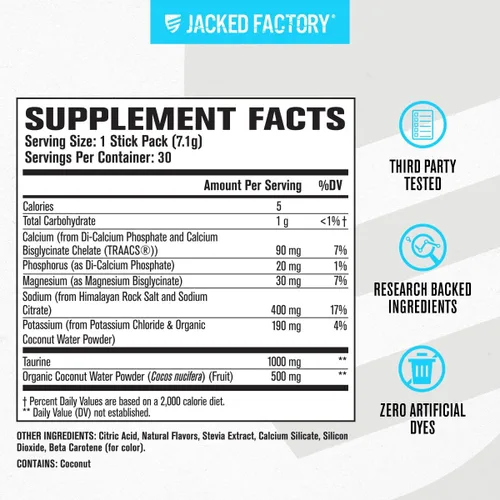 Miniatura 6 de Jacked Factory Hydrasurge - Paquetes de electrolitos en polvo, sin azúcar y endulzados naturalmente, aptos para dietas cetogénicas y veganas, se