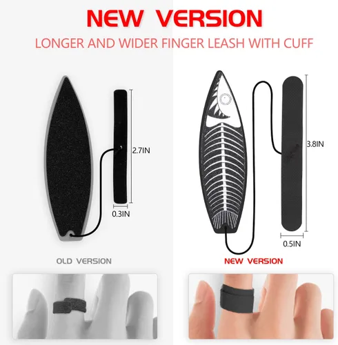 Miniatura 3 de JUNIQUTE Finger Surfboard - Mini tabla de surf para niños y surfistas con llamativo diseño gráfico y bolsa de recepción