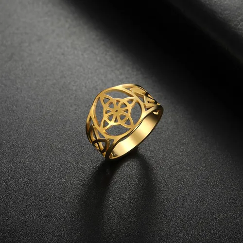 Miniatura 18 de UNIFT Anillo de nudo de bruja para mujer, acero inoxidable, celta, cuaternario, Wicca, estilo geométrico, anillo de nudo de brujería, amuleto
