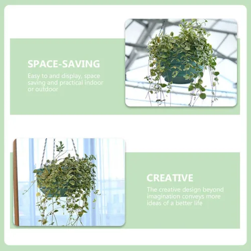 Miniatura 3 de Cabilock Cesta de riego automático, 2 piezas, maceta colgante de riego automático para interiores y exteriores, cesta colgante de plantas verdes