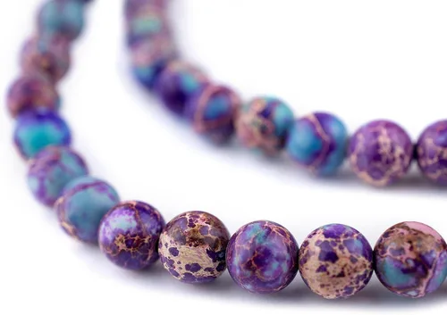 Miniatura 201 de The Bead Chest Cuentas de Jade Blanco Mate Redondas (8mm): Piedra Preciosa Orgánica Redonda Esférica de Energía con Poder de Sanación para Hacer