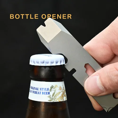 Miniatura 5 de Herramienta de llavero de titanio, herramienta multiusos ligera, abrelatas de pintura, herramientas de palanca, abridor de botellas con llave, ideal