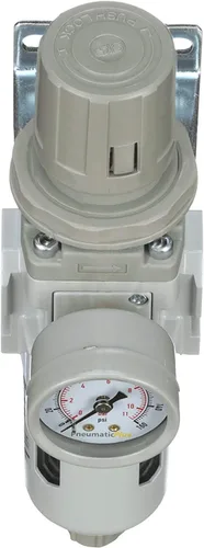 Miniatura 8 de PneumaticPlus SAW300-N03BG Filtro Regulador de Aire Comprimido Combo Piggyback 3/8" NPT - Tazón de Polímero, Drenaje Manual, Soporte, Manómetro