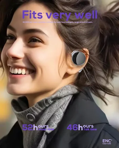 Miniatura 6 de Auriculares Bluetooth 5.4, con cancelación de ruido, auriculares inalámbricos con clip en forma de gota de agua, auriculares deportivos Bluetooth