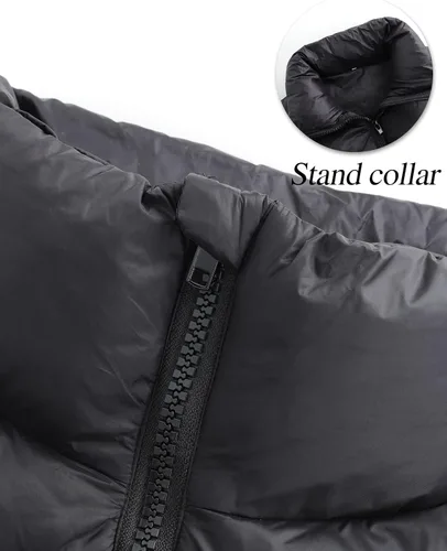 Miniatura 6 de Gihuo Chaleco acolchado recortado para mujer, sin mangas, chaqueta acolchada, chaleco acolchado para invierno, con cremallera completa, abrigo ligero