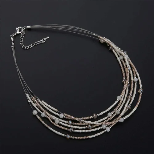 Miniatura 5 de Collar a capas con cristal para mujer, gargantilla con cadena de plata gruesa, regalo de cumpleaños para mujer
