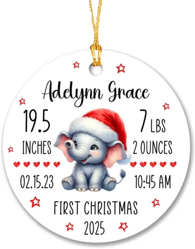 Miniatura 20 de Adorno de nuestra primera Navidad con huellas de patas, nombre personalizado para la primera Navidad del cachorro 2025, recuerdo de huella de perro