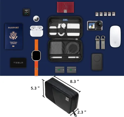 Miniatura 2 de WIWU Estuche de viaje organizador de electrónica: estuche de viaje organizador de tecnología impermeable Bolsa organizadora de cables portátil