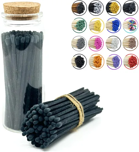 Miniatura 34 de Chandler Studio Fósforos en un frasco Más de 60 cerillas Fósforos decorativos con almohadilla de encendido Encendedor de velas largo