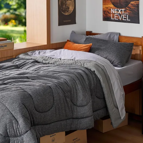 Miniatura 338 de Bedsure Juego de edredón Twin/Twin XL, ropa de cama suave beige para todas las estaciones, juego de cama teñido catiónico, 2 piezas, 1 edredón