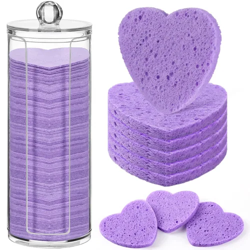 Miniatura 18 de Sieral 120 esponjas faciales comprimidas para mujeres con contenedor, almohadillas desechables para lavar la cara, exfoliante, esteticista, Lemon