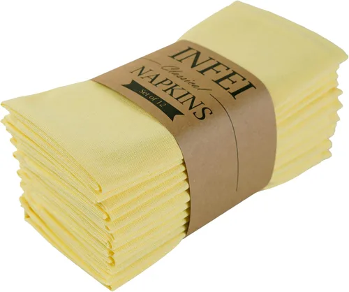 Miniatura 16 de Servilletas de tela fina de poliéster y lino mezclado de color sólido, juego de 12 (15.7 x 15.7 in), para eventos y uso doméstico (egeo)