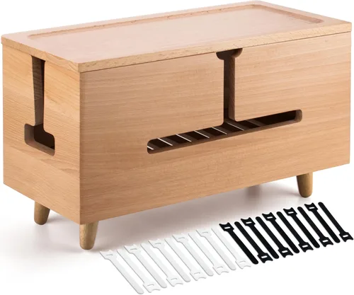 Miniatura 8 de Caja grande de organización de cables – Caja organizadora de cables y caja de regletas de alimentación para gestión de cables eléctricos – Ocultar