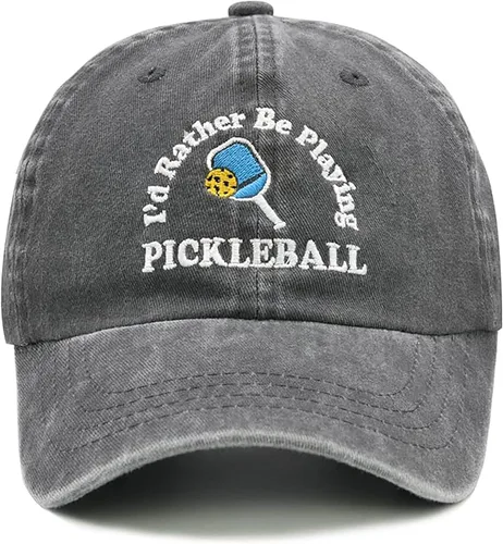 Miniatura 7 de Sombrero de pickleball, regalo de pickleball para hombres y mujeres, gorra de béisbol bordada ajustable con la frase "I'd Rather Be Playing