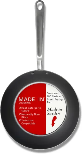 Miniatura 12 de Made In Utensilios de cocina – 3 piezas (incluye 8, 10 pulgadas, 12 pulgadas) sartén de acero al carbono azul sazonado