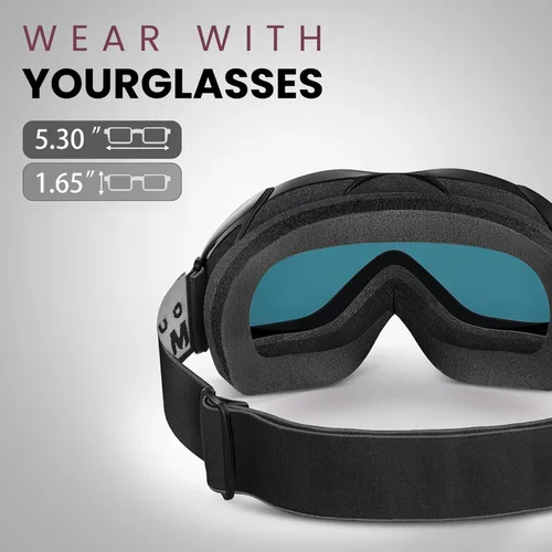 Miniatura 87 de OutdoorMaster OTG Gafas de esquí – Gafas sobre lentes para esquí y snowboard para hombres, mujeres y jóvenes – 100% de protección UV A1-vlt 46%