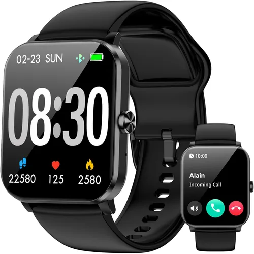 Reloj inteligente, relojes inteligentes para hombres y mujeres, rastreador de fitness HD de 1.85 pulgadas (respuesta/hacer llamadas), más de 120