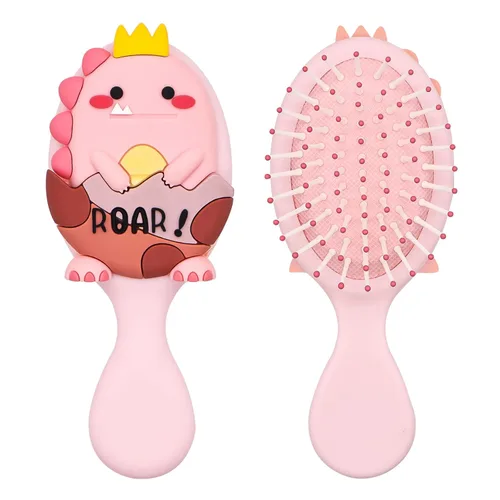 Cepillo de pelo de masaje desenredante para niños pequeños con cojín de aire para cabello fino de niños - rosa 2. Rosa