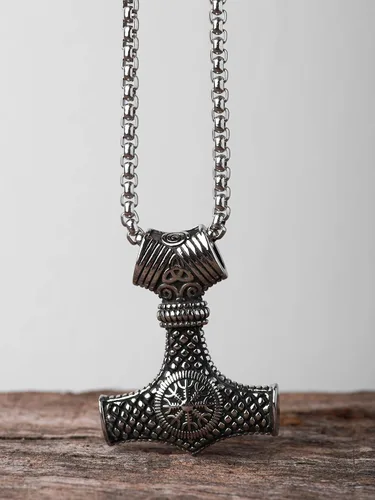 Miniatura 6 de HAQUIL Mjolnir Necklace, Viking Norse Thor Hammer Mjolnir Pendant, Viking Jewelry Gift for Men Women