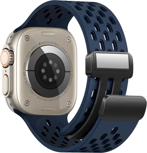 Miniatura 12 de Correa deportiva magnética antisudor para Apple Watch, correas de silicona impermeable y transpirable. Para compatible con iWatch Ultra SE Series