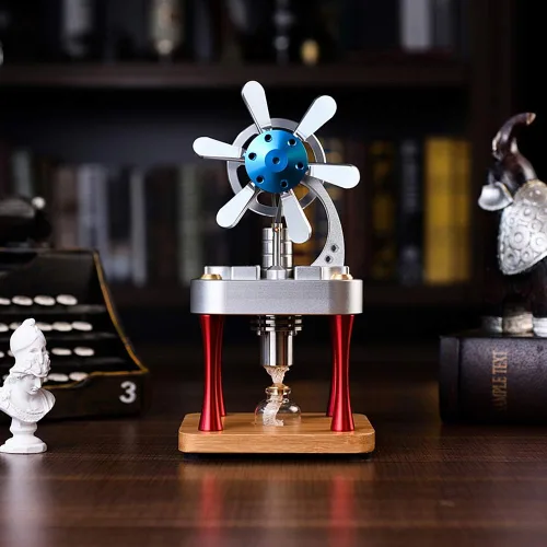 Miniatura 2 de Sunnytech Aire caliente Stirling Motor Modelo Ciencia Física Juguete Home Office Escritorio Decoración Kit M16-CF