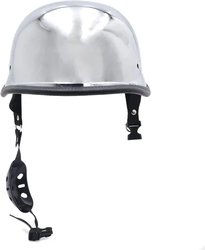 Miniatura 3 de (Talla L) Casco plateado DOT motocicleta alemán de media cara Biker Street Chopper Cruise [P/N: MT506-003-L-CD] Talla grande