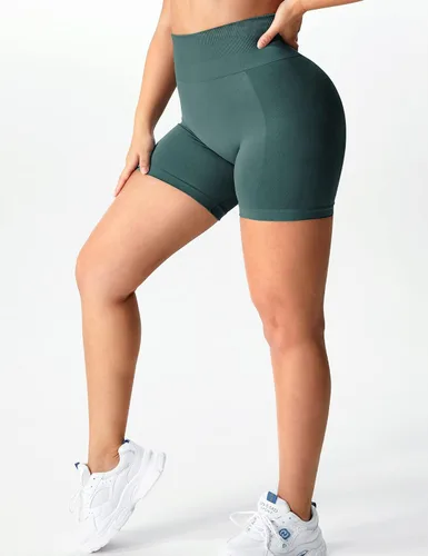 Miniatura 4 de YEOREO Pantalones cortos de entrenamiento sin costuras para mujer, cintura alta, intensifican correr, yoga, gimnasio, entrenamiento