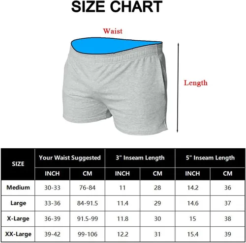 Miniatura 2 de Muscle Alive Pantalones cortos de correr para hombre con bolsillos, ropa atlética, algodón de rizo francés con 3 o 5 pulgadas