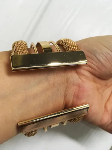 Miniatura 6 de Pulseras elegantes para mujer y niña, brazalete dorado