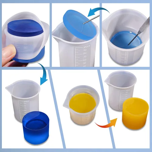 Miniatura 5 de 10 tazas medidoras de silicona para resina, vasos mezcladores de 3.5 onzas líquidas para resina DIY manualidades, fabricación de joyas, taza