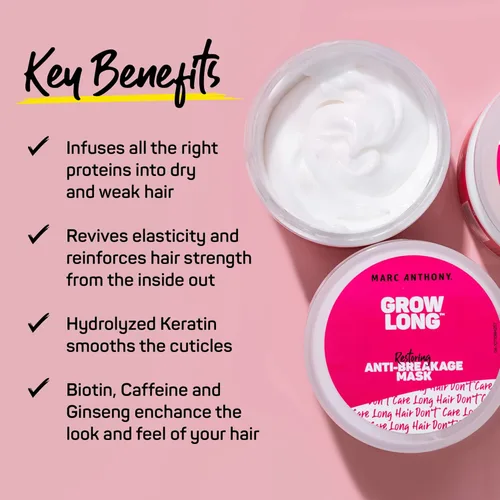 Miniatura 6 de Marc Anthony Acondicionador sin enjuague en spray y desenredante, mascarilla para el cabello largo con biotina y crecimiento largo, para cabello