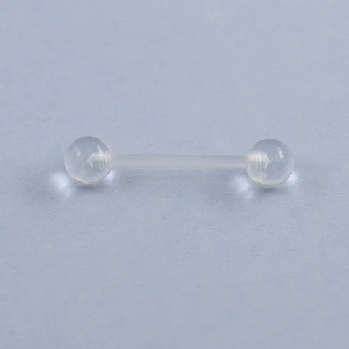 Miniatura 4 de BodyJewelryOnline 4 piezas de 14G acrílico transparente Bioflex retenedores de lengua barras rectas media bola retenedor pezón anillos tragus