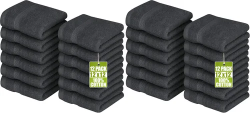 Miniatura 17 de Utopia Towels Juego de 12 toallas pequeñas (12 x 12 pulgadas), 100% algodón hilado en anillo, altamente absorbentes y suaves al tacto, esenciales
