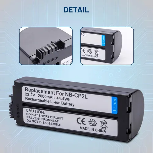 Miniatura 4 de Batería NB-CP2L con cargador para impresoras fotográficas Canon SELPHY CP1300, CP1200, CP100, CP200, CP220, CP300, CP330, CP400, CP510, CP600