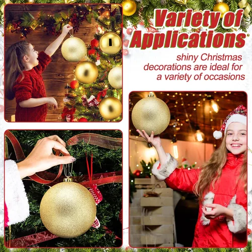 Miniatura 3 de Wettarn 6 Piezas Bolas Grandes de 6" de Navidad Bolas de Decoración de Árbol de Navidad Ornamentos Bolas Inastillables para Cumpleaños Pascua San