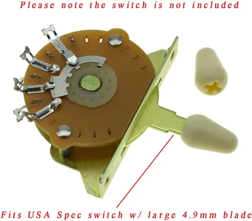 Miniatura 2 de KAISH 2 piezas Interruptor Selector de Pastilla de 5 Vías Punta Interruptor Tapa Interruptor Botón para USA Stratocaster/Strat Envejecido Blanco