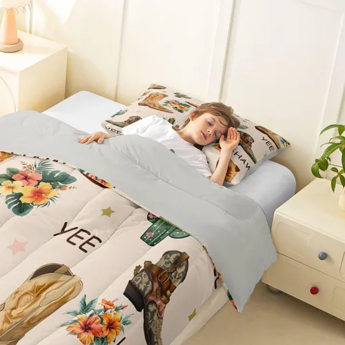 Miniatura 4 de Erosebridal Western Cowgirl Twin Bedding Set Western Cowboy Comforter Set for Kids Girls Horseshoe Boots Southwestern Comforter Wild West Cactus