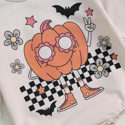Miniatura 74 de Ropa de Halloween para bebé niña, sudadera con estampado de calabaza, mameluco de burbujas, lindo traje de Acción de Gracias de otoño