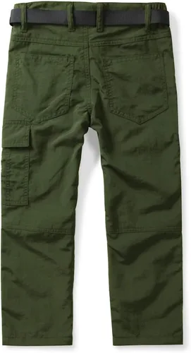 Miniatura 2 de Mesinsefra Pantalones de senderismo para niños, secado rápido, ligeros, para senderismo, escalada, campamento, pesca, color verde militar, 180-12-13