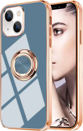 Miniatura 67 de Compatible con iPhone 11 Kickstand, anillo de rotación de 360 grados integrado con borde de oro rosa brillante que funciona con soporte magnético