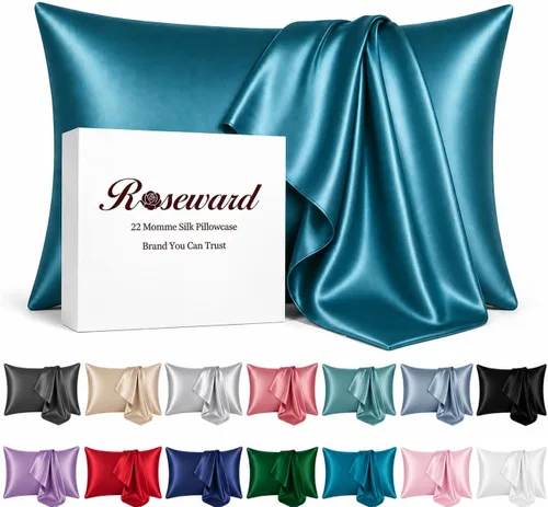 Miniatura 15 de Funda de almohada de seda morada para cabello y piel fabricada en EE. UU., fundas de almohada de seda pura de 22 mommes Queen con cremallera, grado