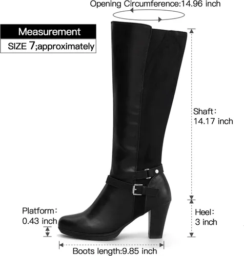 Miniatura 6 de mysoft Women's Knee High Boots Chunky Heel Boots with Zipper