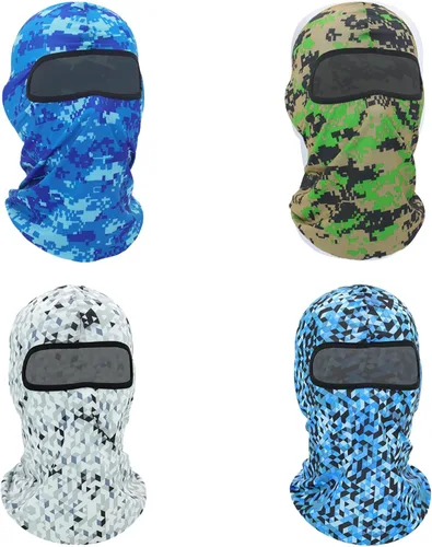 Miniatura 9 de Ezovino Paquete de 4 pasamontañas de esquí para hombres y mujeres, polaina refrescante para el cuello, máscara de cabeza completa, cubierta facial