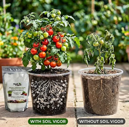 Miniatura 15 de Soil Vigor - Cristales de almacenamiento de agua – Corte el riego en un 50% Hidrogel de polímero súper absorbente para céspedes, jardines