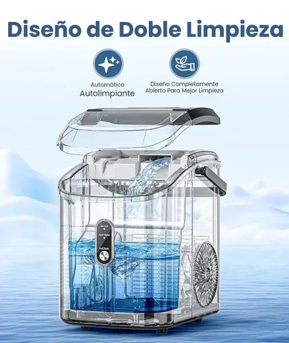 Miniatura 5 de COWSAR - Máquina de hielo para encimera de pepitas, máquina de hielo de guijarro con hielo masticable suave, 34 libras/24 horas, autolimpieza