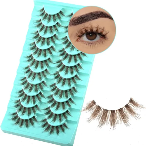 Miniatura 11 de APCYUST Pestañas postizas Wispy, pestañas naturales de visón, tiras de pestañas de visón, aspecto natural, pestañas falsas semi-Wispy, paquete