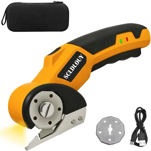 Miniatura 8 de High-Speed Cardboard Cutter, Cordless Rechargeable Electric Scissors with Safety Lock and LED Light, Rotating Blade for Cardboard Fabric Carpet