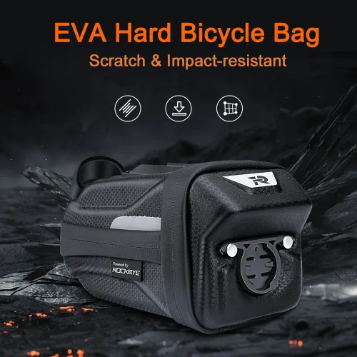 Miniatura 8 de Bolsa de asiento de bicicleta, bolsa rígida de EVA para debajo del asiento, bolsa de sillín de bicicleta, paquete de bicicletas de ciclismo