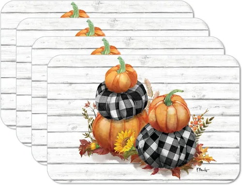 Miniatura 15 de CounterArt Autumn in Nature - Juego de 4 manteles individuales reversibles de plástico flexible de fácil cuidado, fabricados en los Estados Unidos